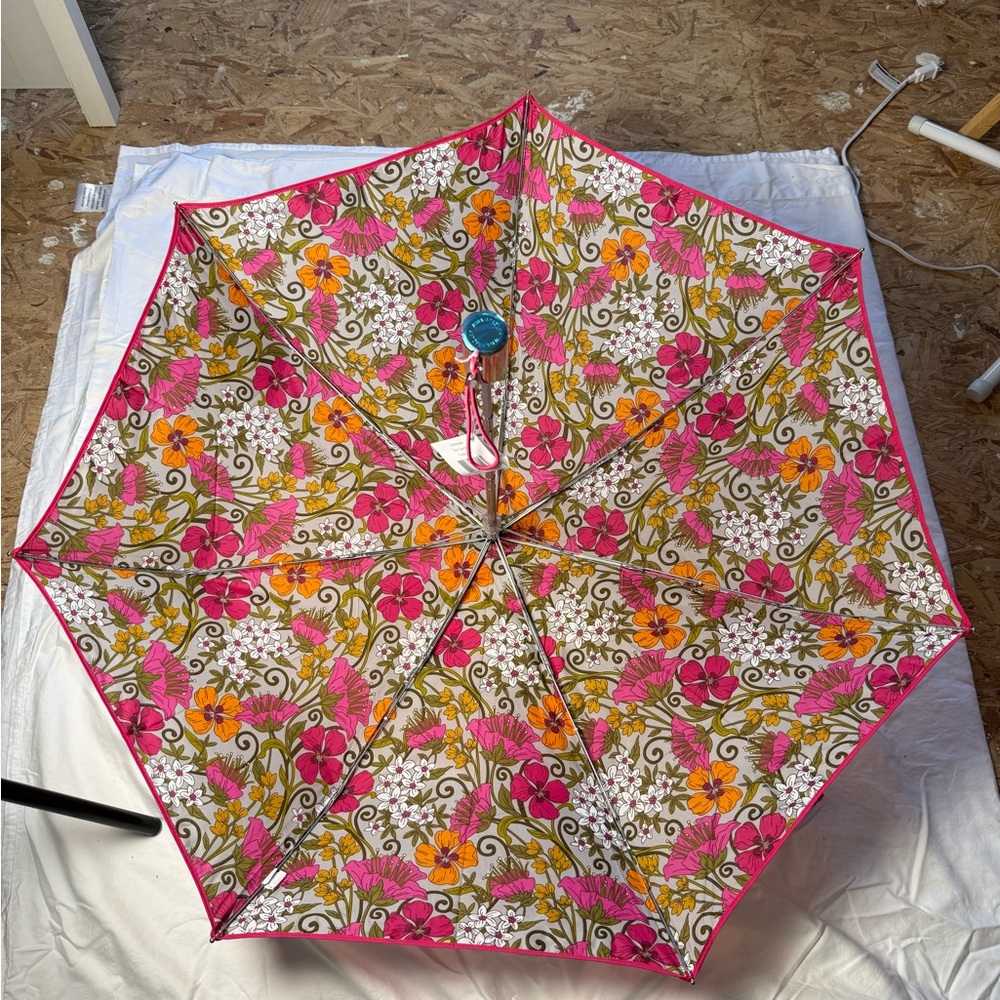 NWT Vera Bradley Tea Garden Automatic Umbrella RETIRED Rare ❤️💖 - Picture 5 of 7